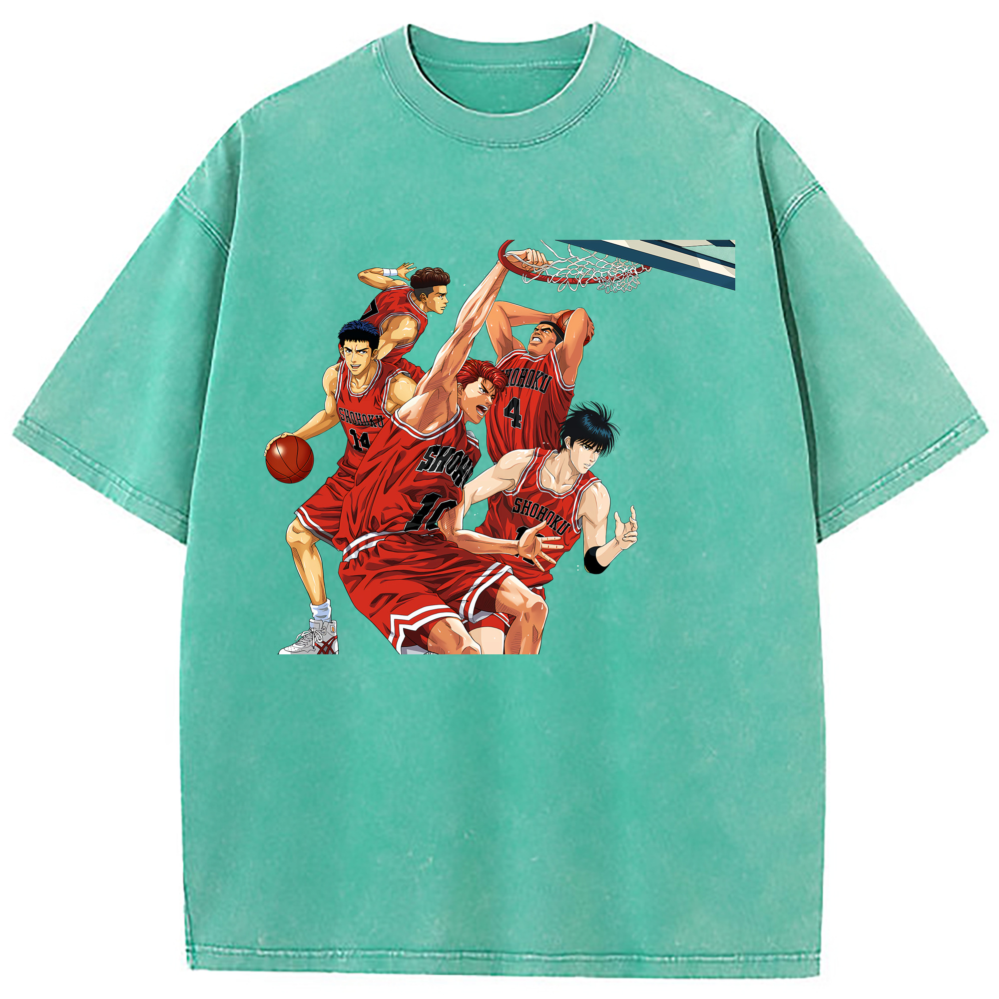 （画像用） SLAM DUNK／スラムダンク 綿100% ヴィンテージ風 半袖Tシャツ（フロントプリント）